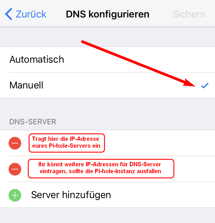 Apple DNS-Settings