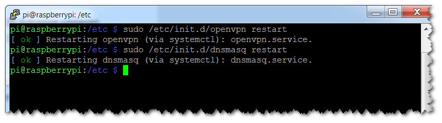 OpenVPN - Dienste neu starten