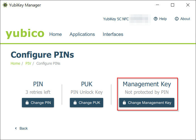 PIV - Management Key