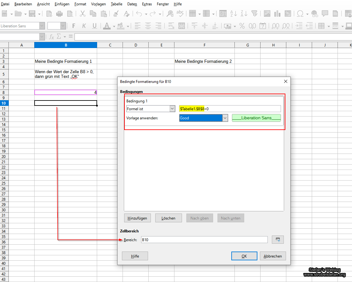 LibreOffice Calc - Bedingte Formatierung kopieren