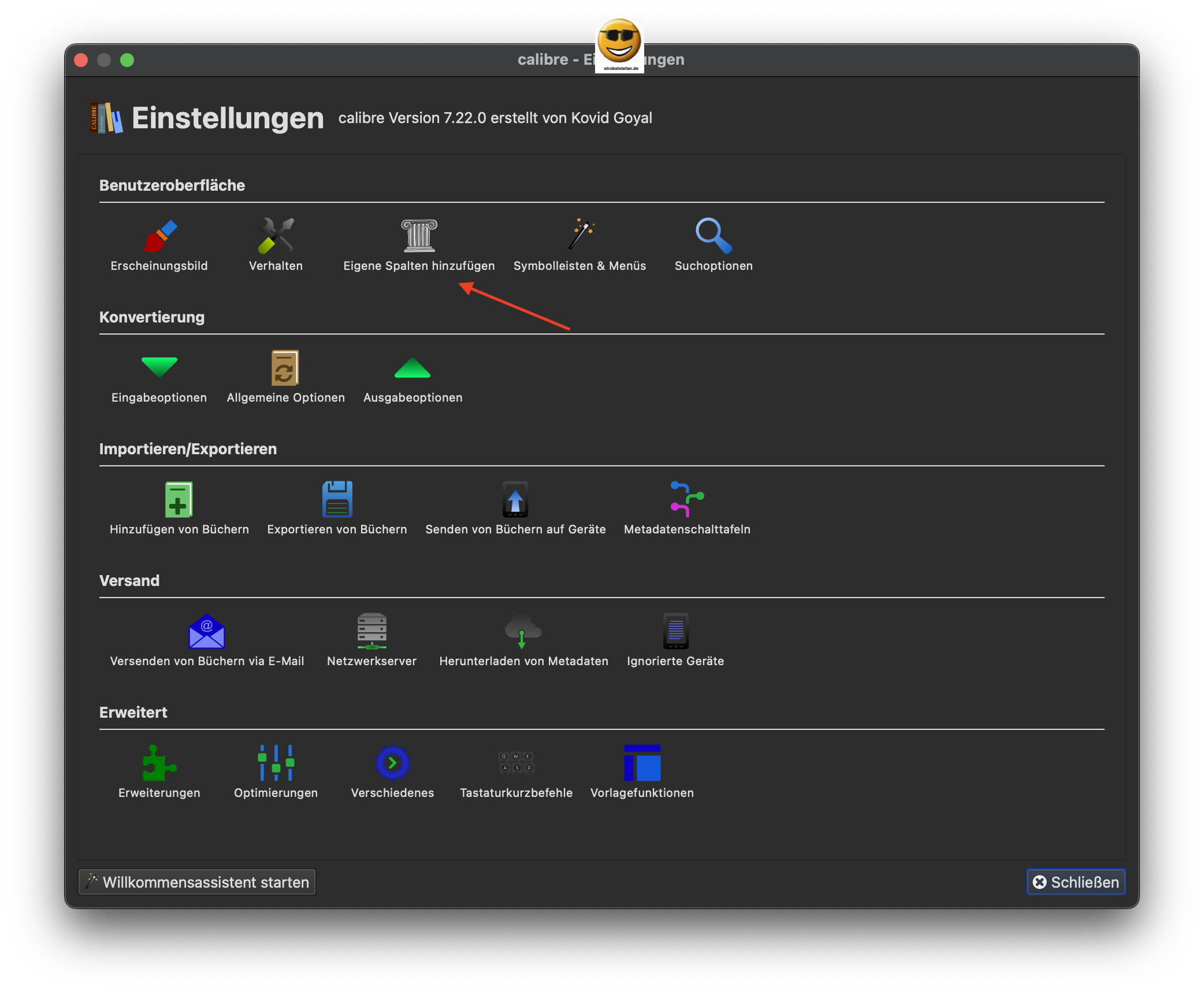 Eigene Spalten hinzufügen