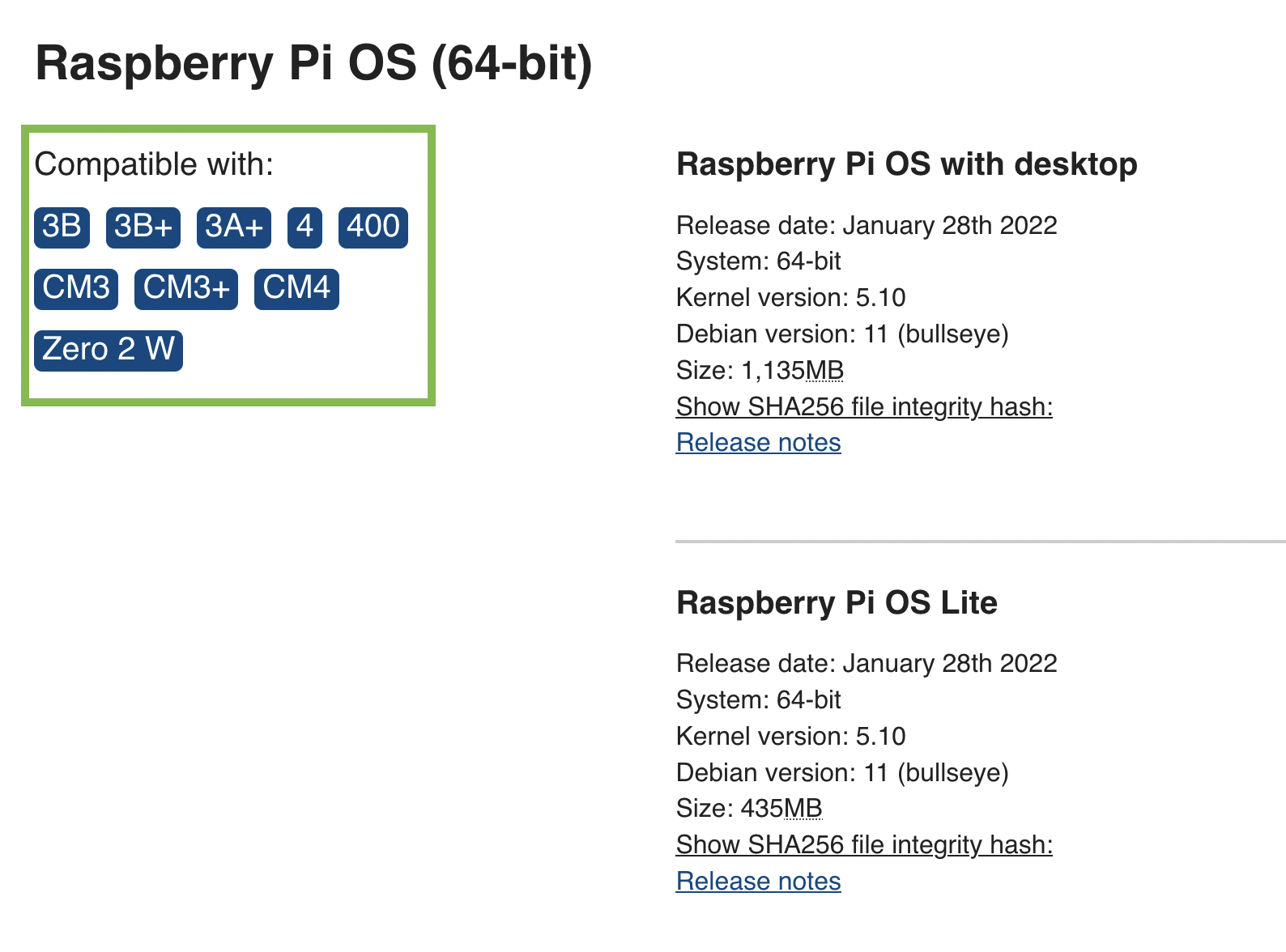 Raspberry Pi mit 64 Bit