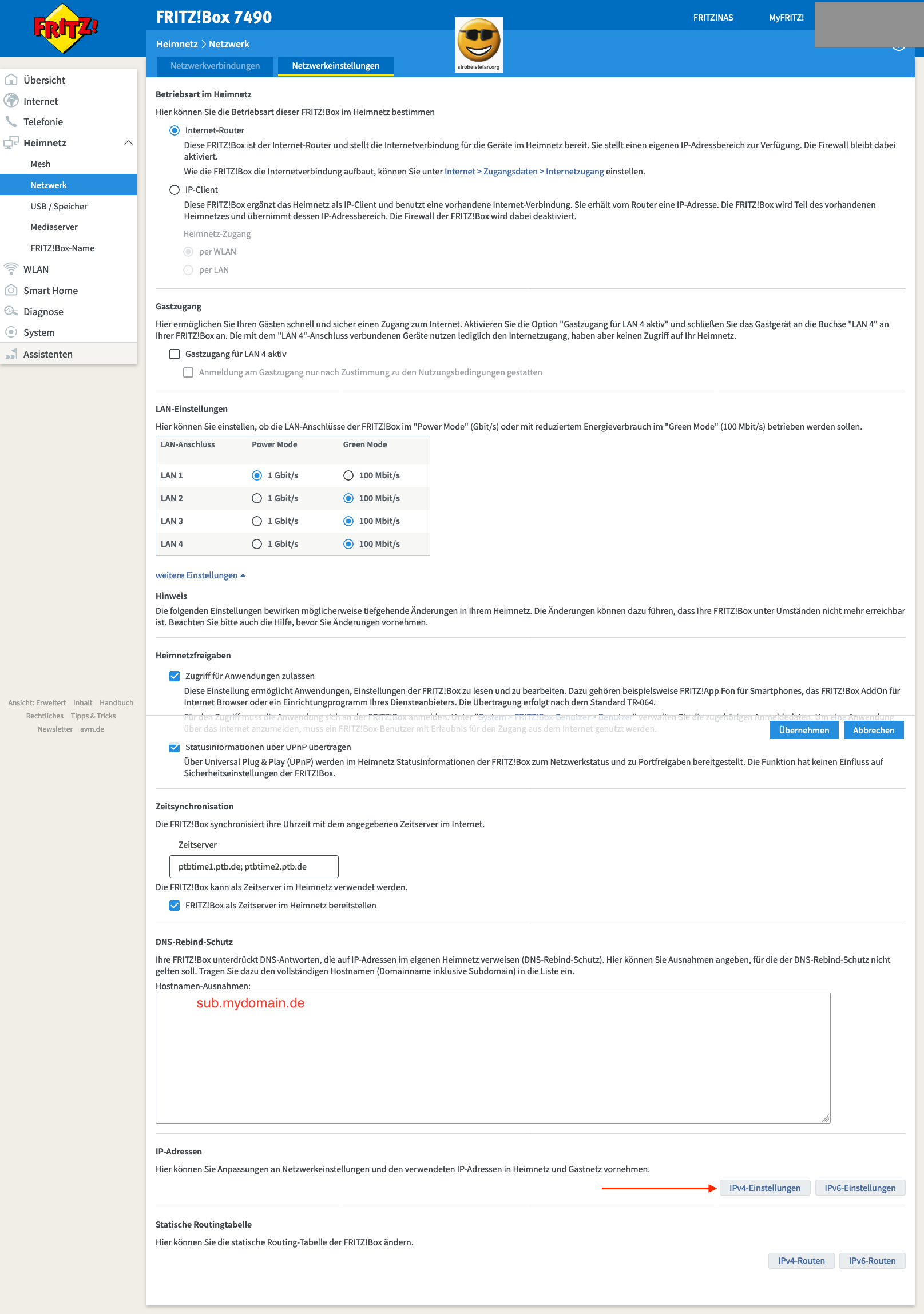 AVM Router Configuration