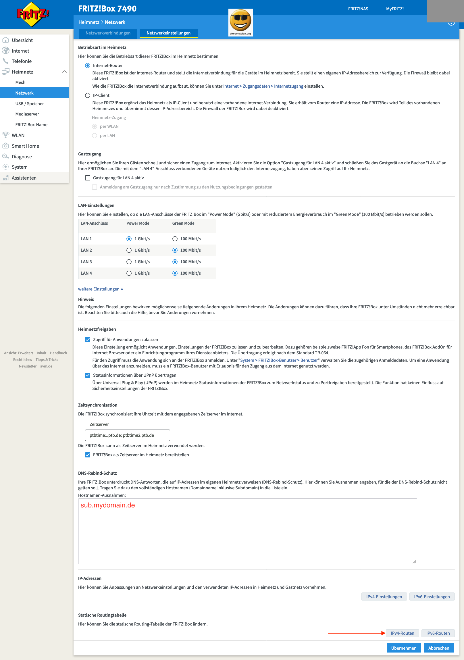 AVM Router Configuration