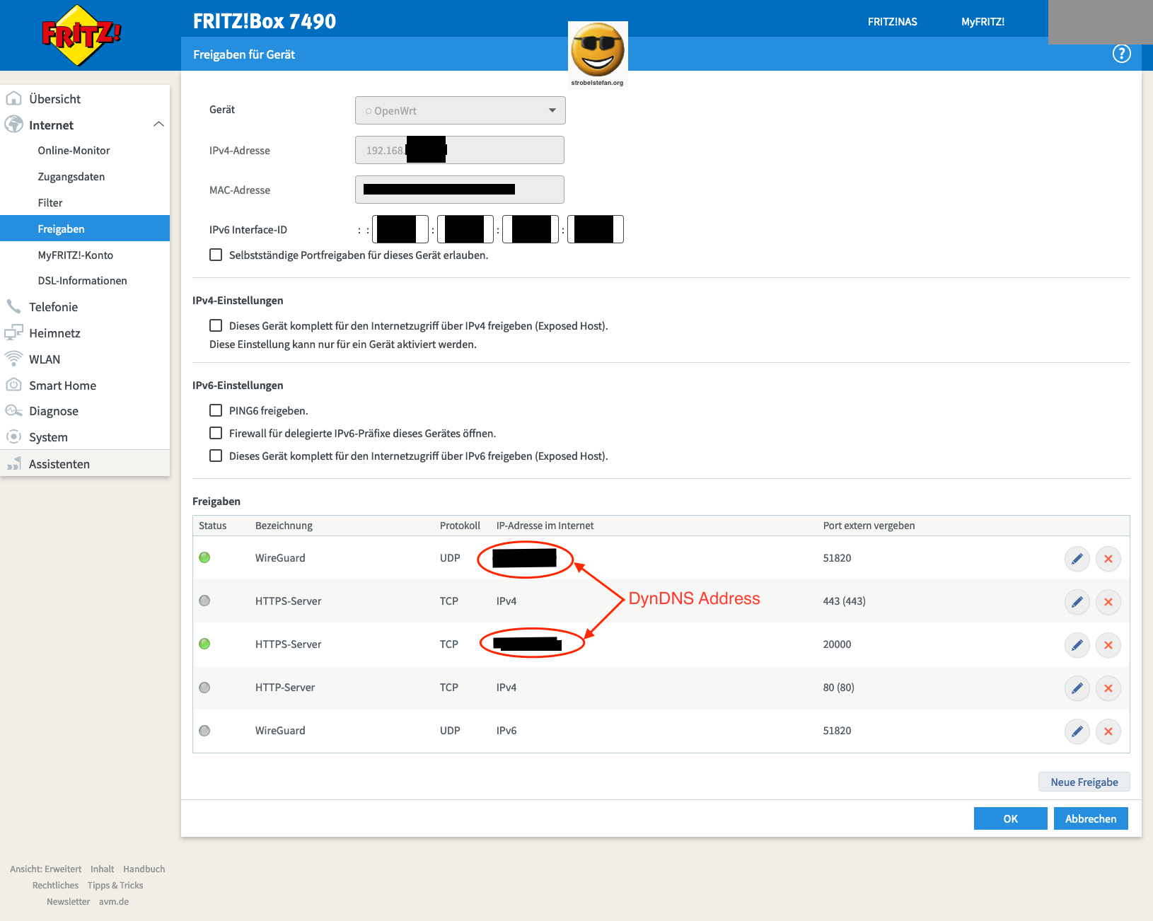 AVM Router Configuration