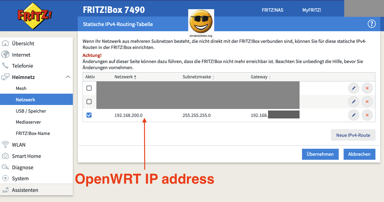 AVM Router Configuration